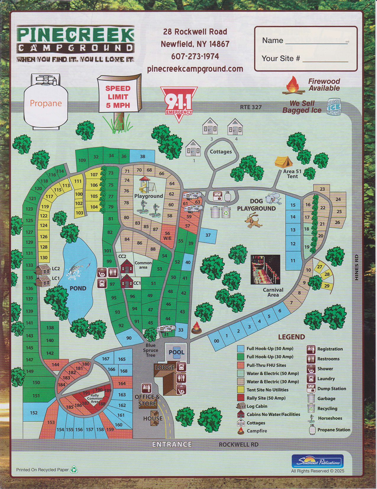 Pinecreek Campground Map